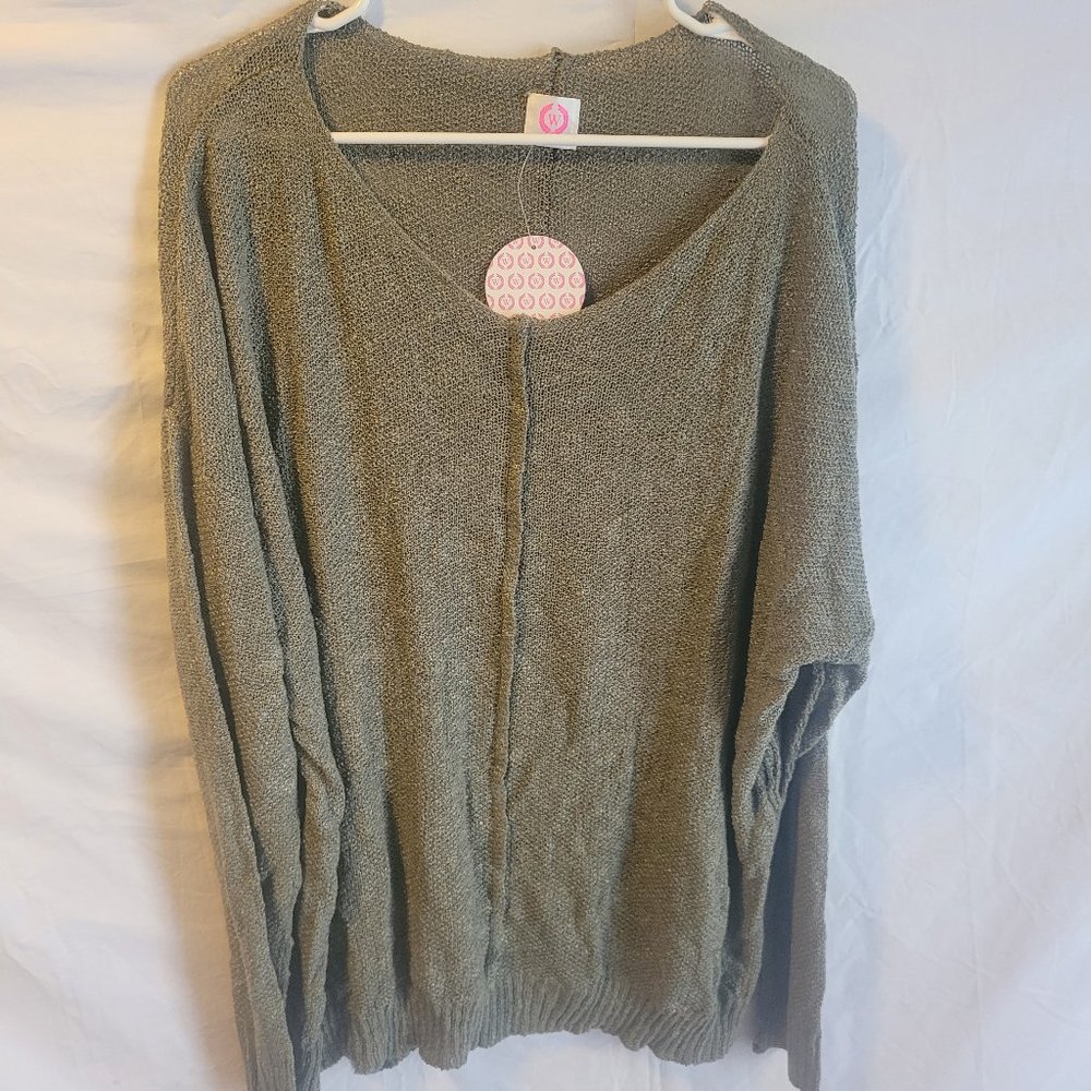 Wanna B Olive Sweater thin